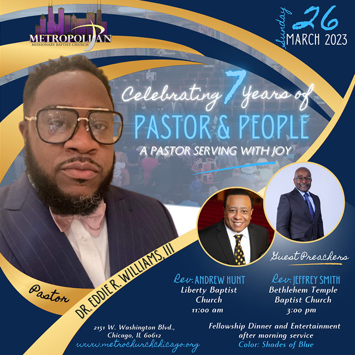 Pastor Williams 7th Year Anniversary – Metropolitan Missionary Baptist ...